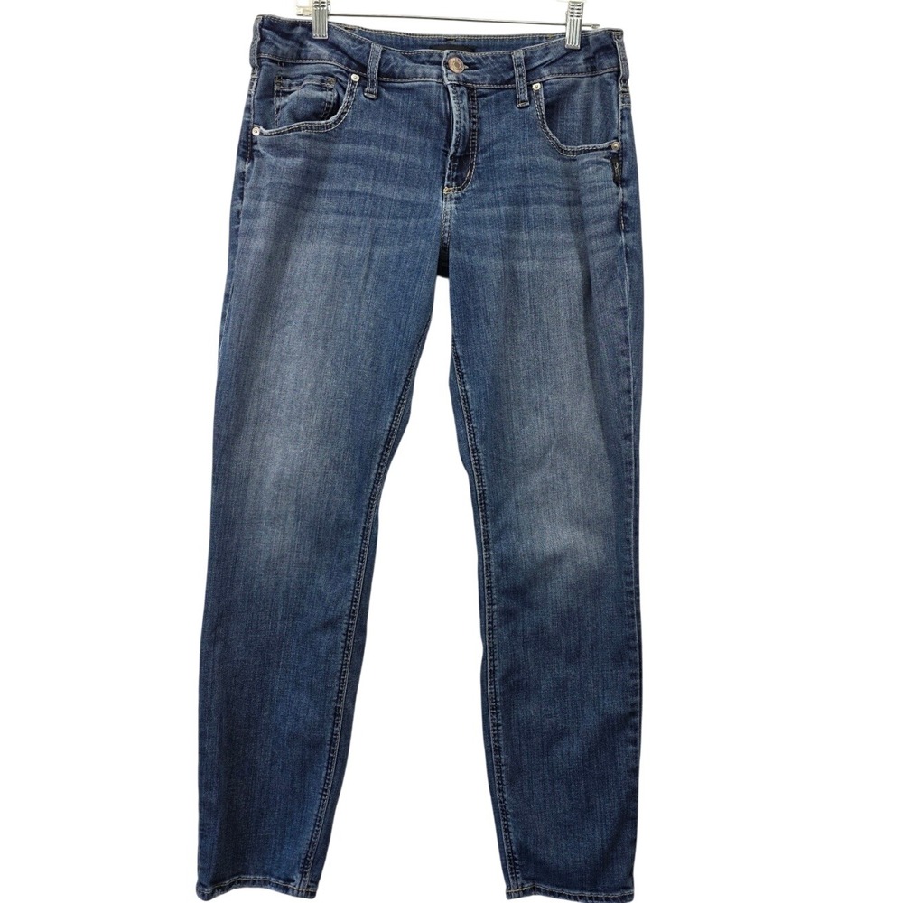 Silver Jeans Co Boyfriend Medium Wash Denim Jeans W33 L29 Blue Classic Western
